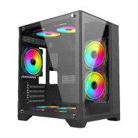 

                                    PC Cooler ICE CUBE Rainbow ARGB FAN PC Case Black